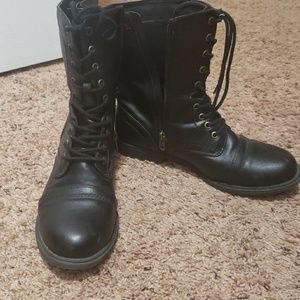 Black combat boots